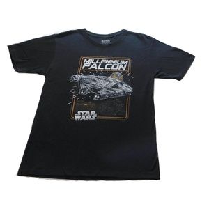LARGE - Star Wars Falcon Millennium Black T Shirt
